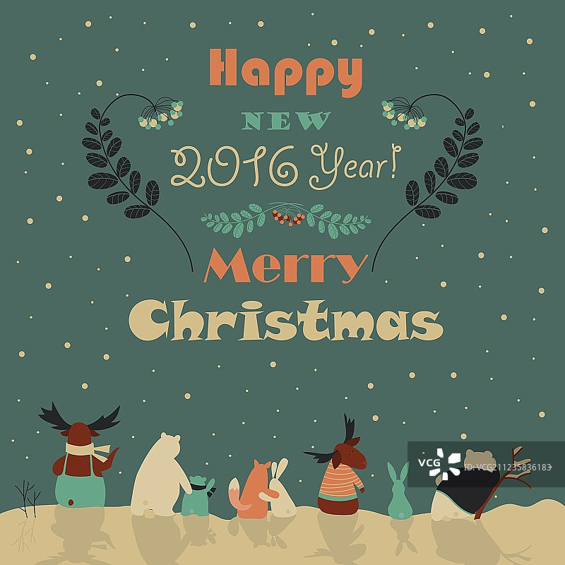 庆祝圣诞节的动物图片素材