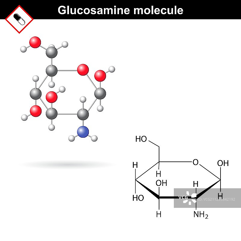 葡萄糖胺结构图片素材