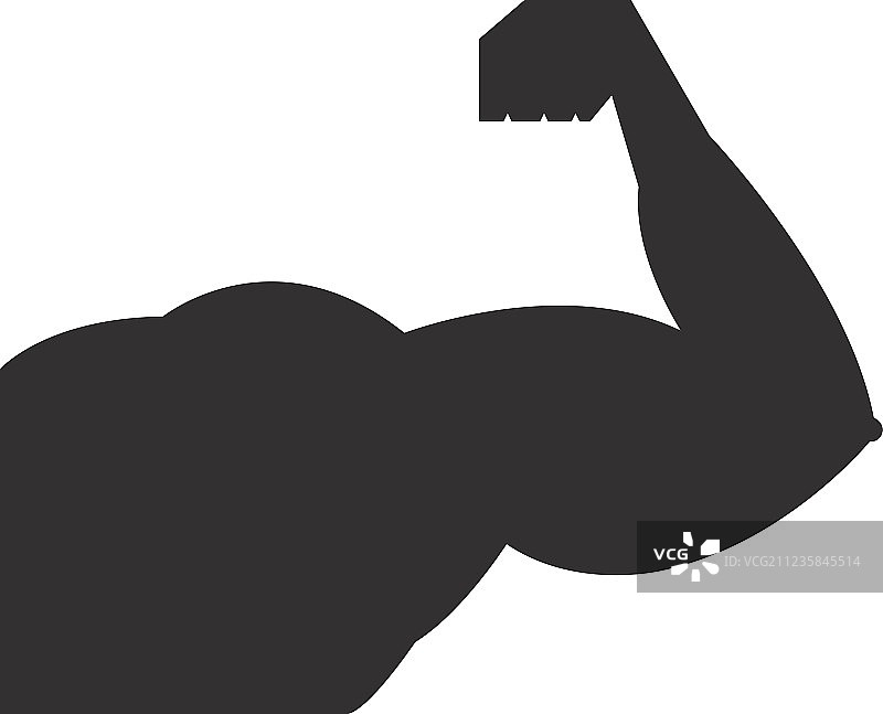 强壮男人手臂轮廓图标图片素材