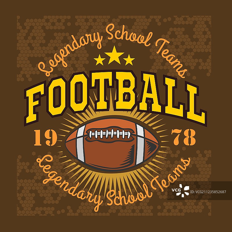 用于海报的美式橄榄球复古标签图片素材