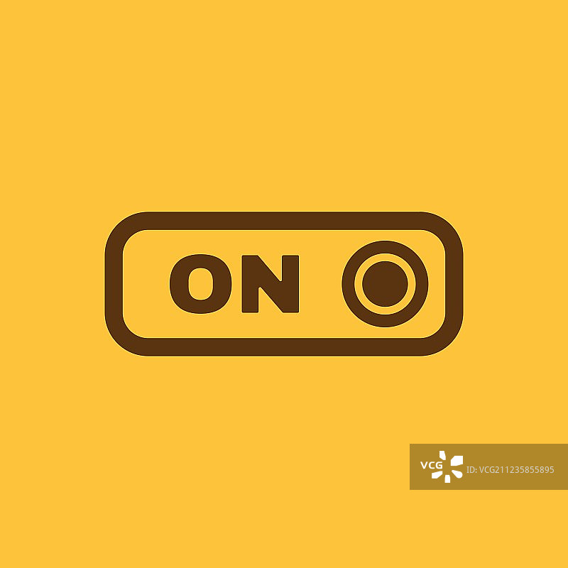 开启按钮图标扁平风格图片素材