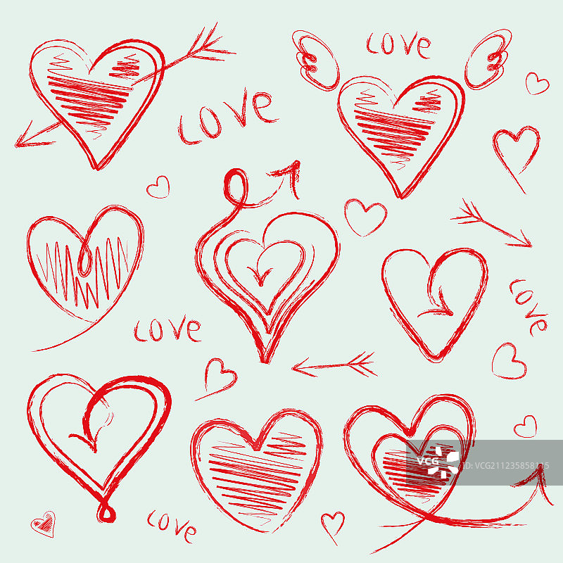 手绘爱心图片素材