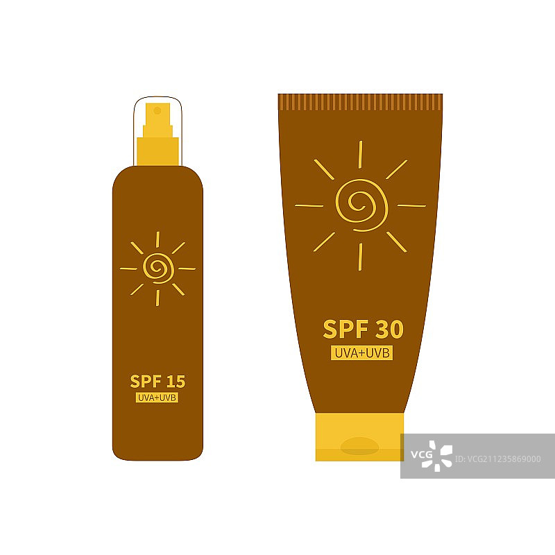 防晒油霜、防晒喷雾乳液瓶图片素材