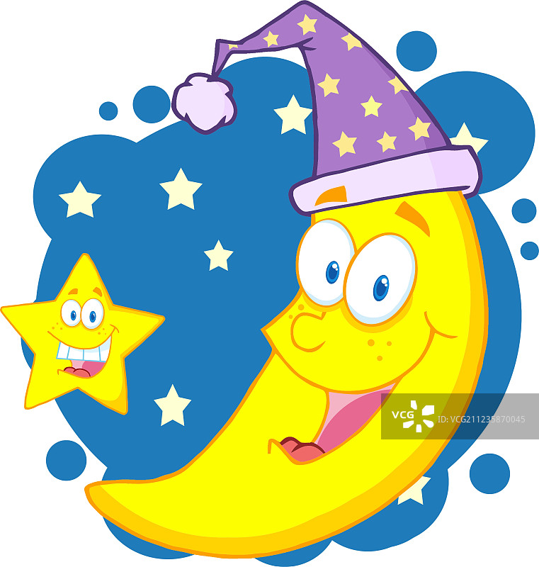 快乐的星星和月亮图片素材