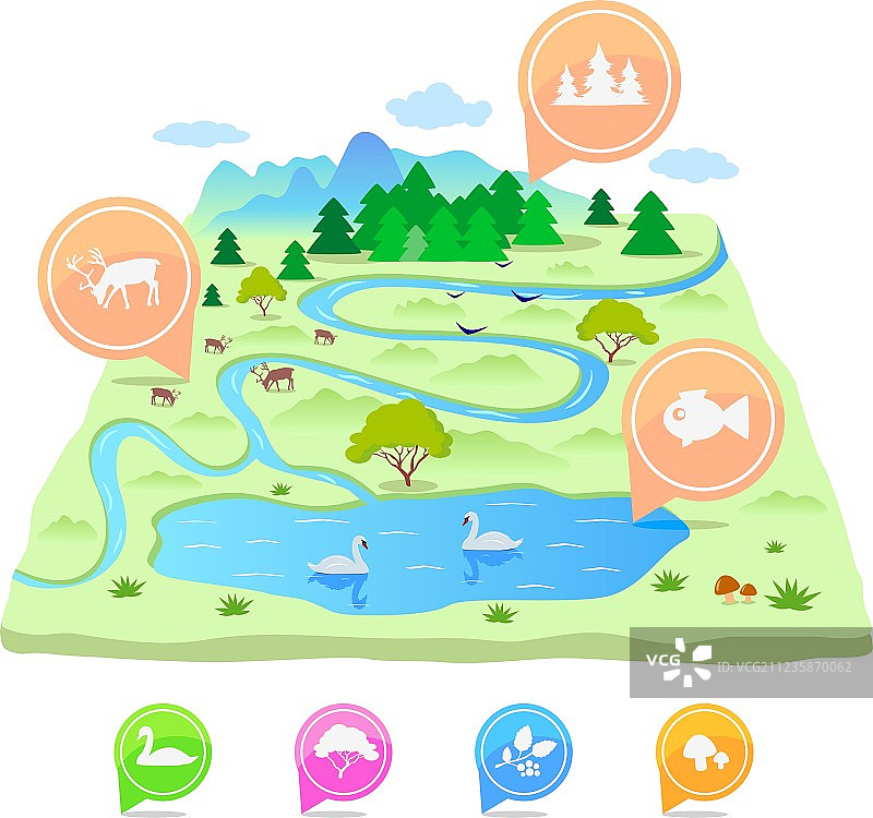 地图自然风光图片素材