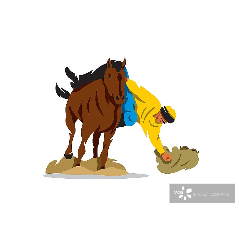 布兹卡什马术卡通图片素材