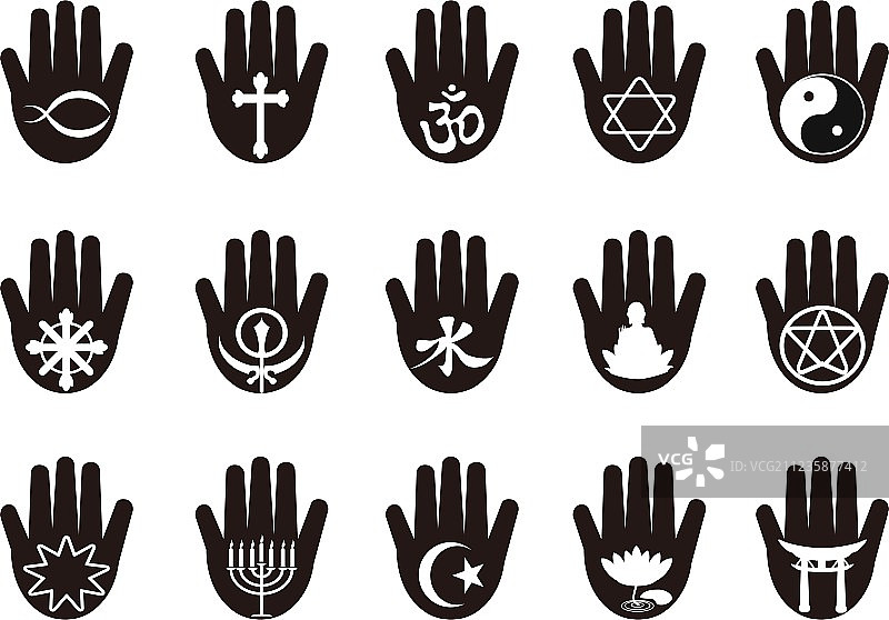 带有宗教符号的手图片素材