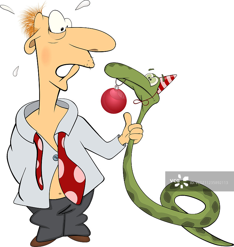 与蛇一起庆祝新年快乐图片素材