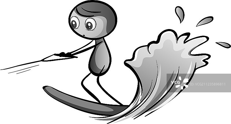 男子滑水图片素材