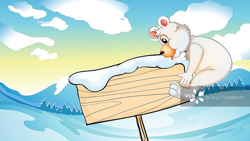 北极熊标牌图片素材