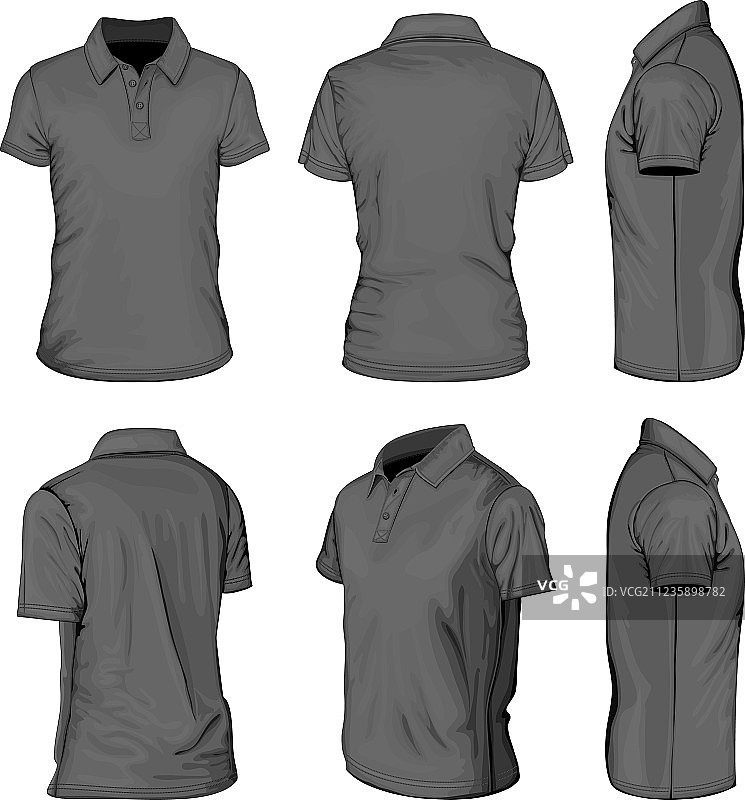 男士黑色短袖Polo衫图片素材