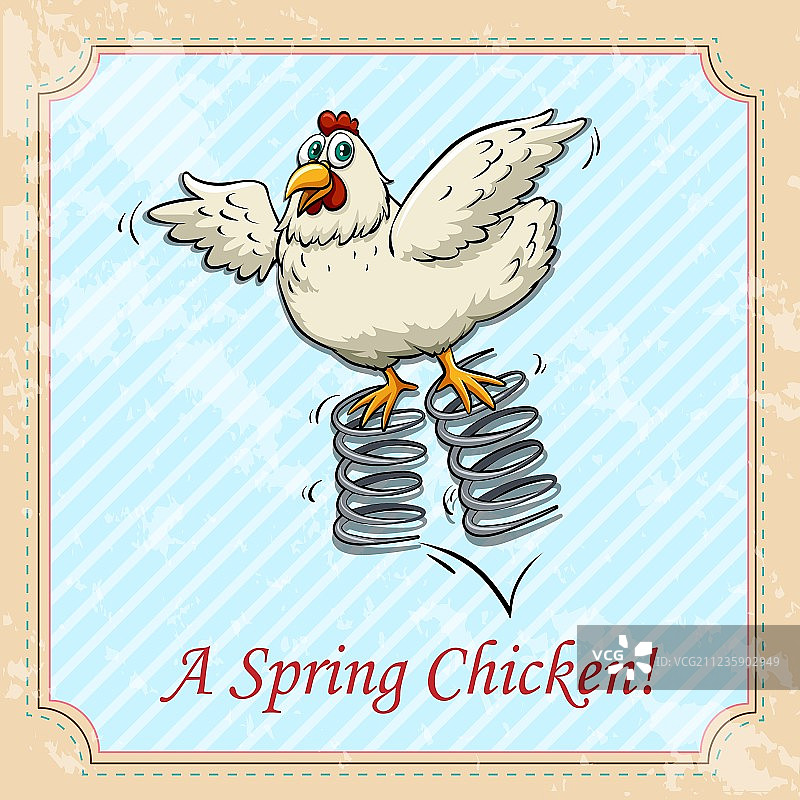 弹簧上的小鸡图片素材