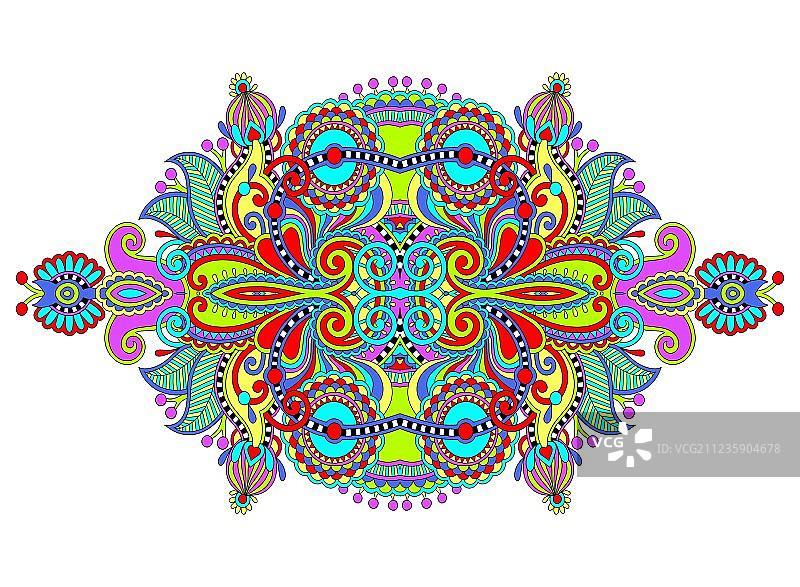 民族风横向装饰佩斯利花纹图片素材