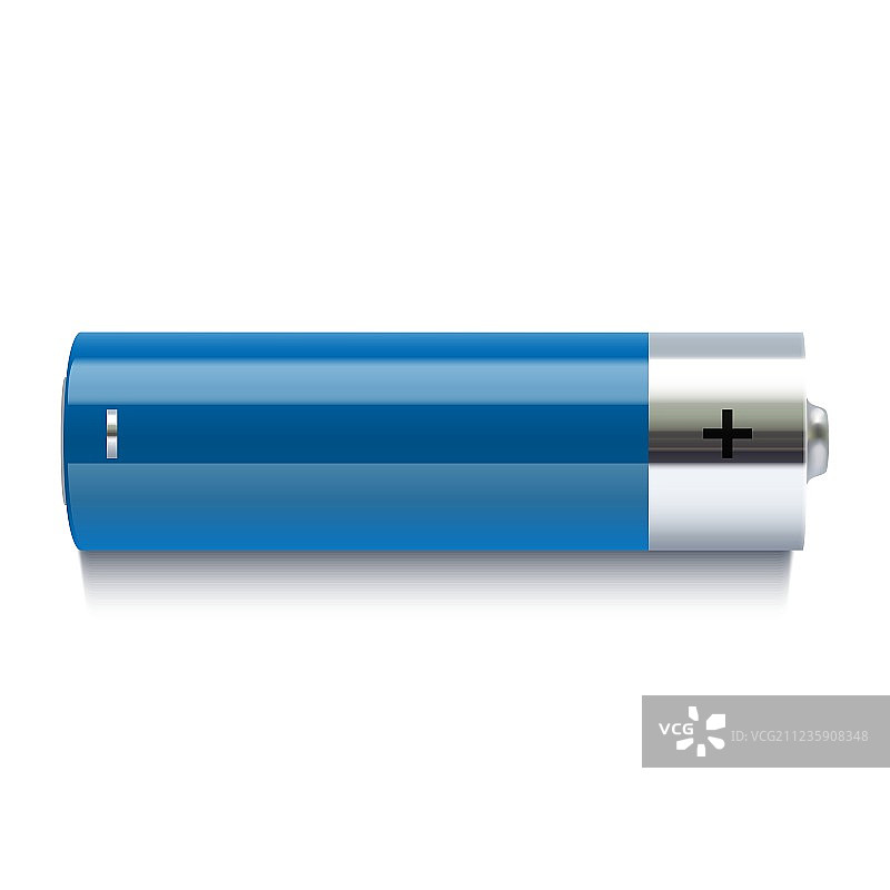 逼真的蓝色电池图标图片素材