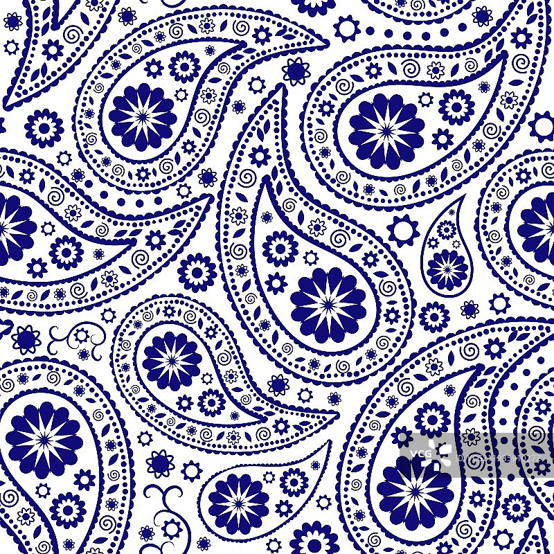 手绘佩斯利花纹背景图片素材