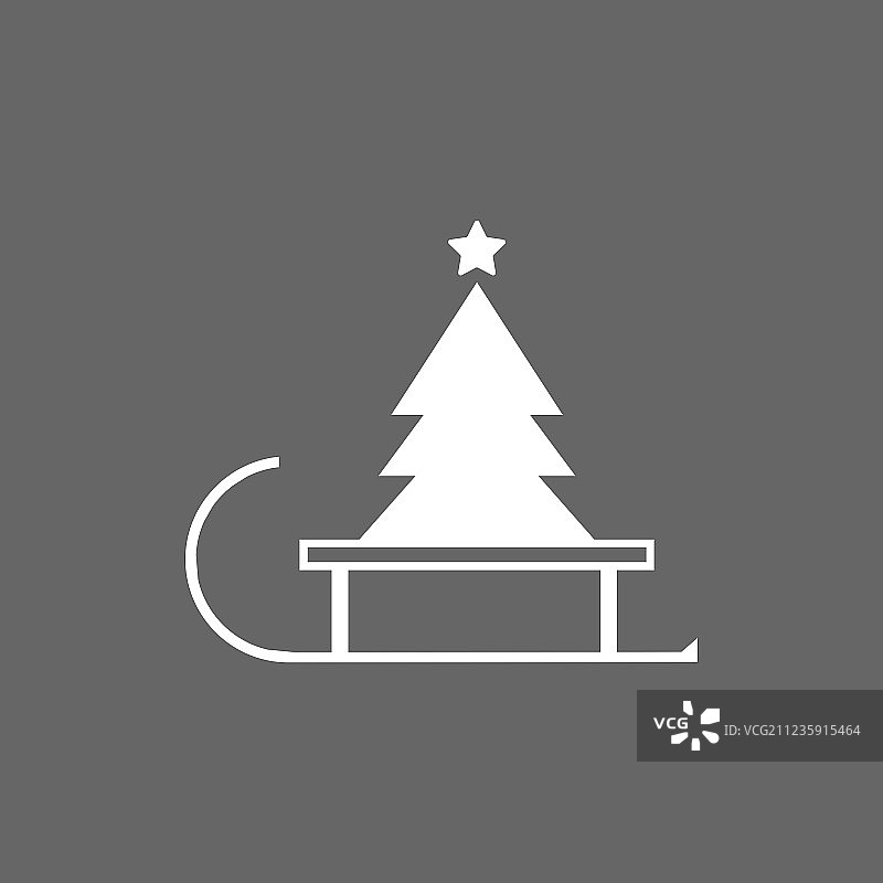 雪橇上的圣诞树图片素材