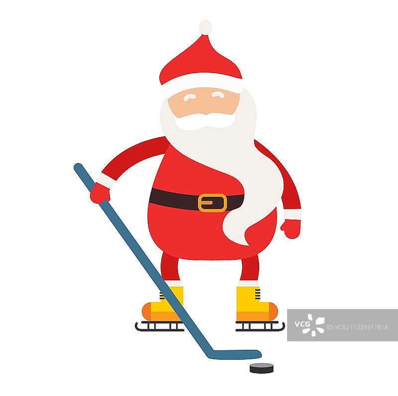卡通圣诞老人冬季运动图片素材