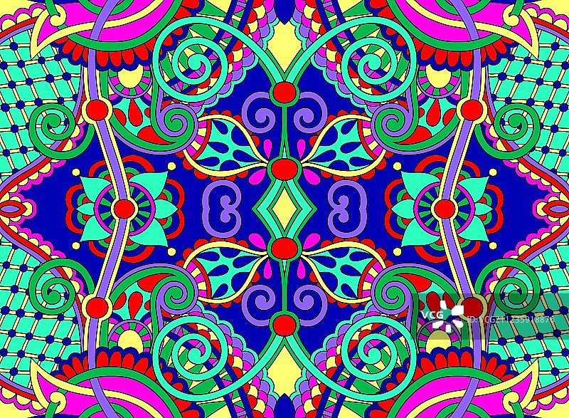 民族风横向装饰佩斯利花纹图片素材