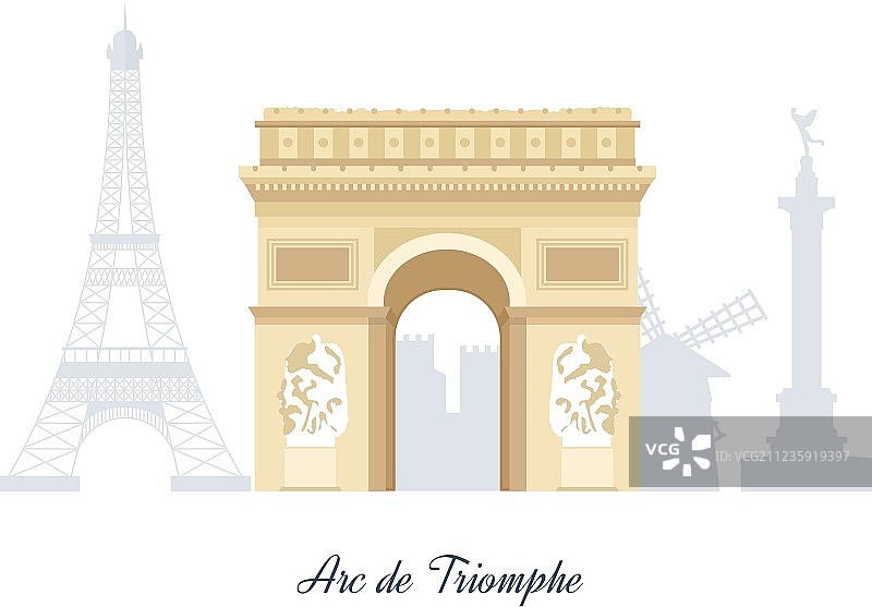 法国地标：埃菲尔铁塔和巴黎圣母院图片素材