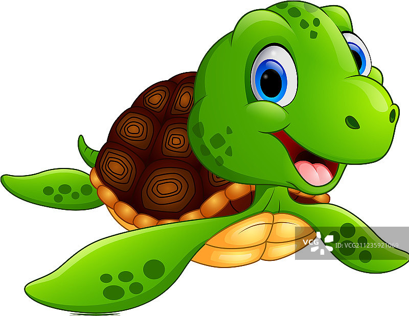 微笑的海龟卡通图片素材