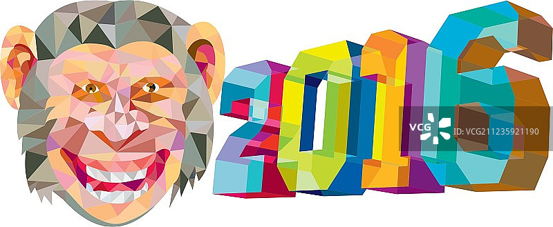 2016猴年低多边形设计图片素材