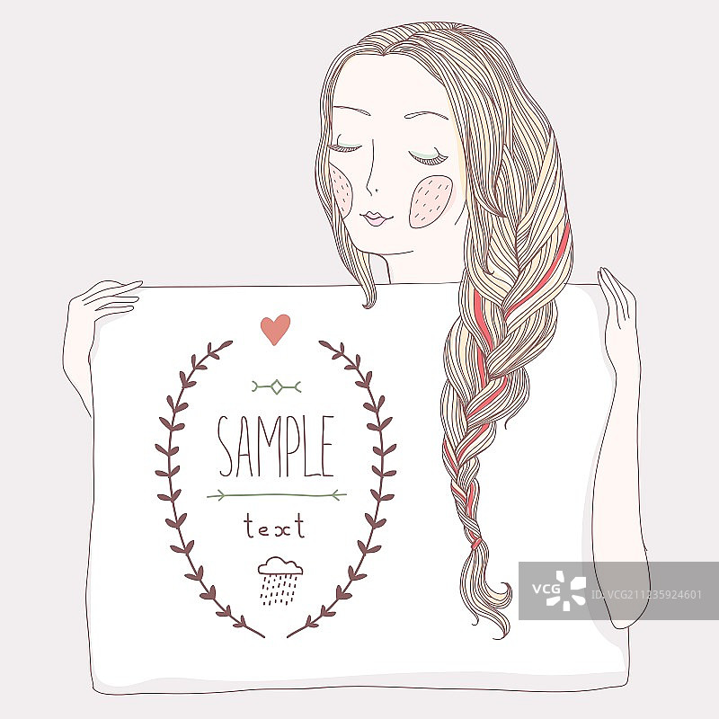 女孩发辫banner图片素材