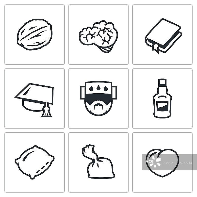 大脑发育图标核桃素材图片素材