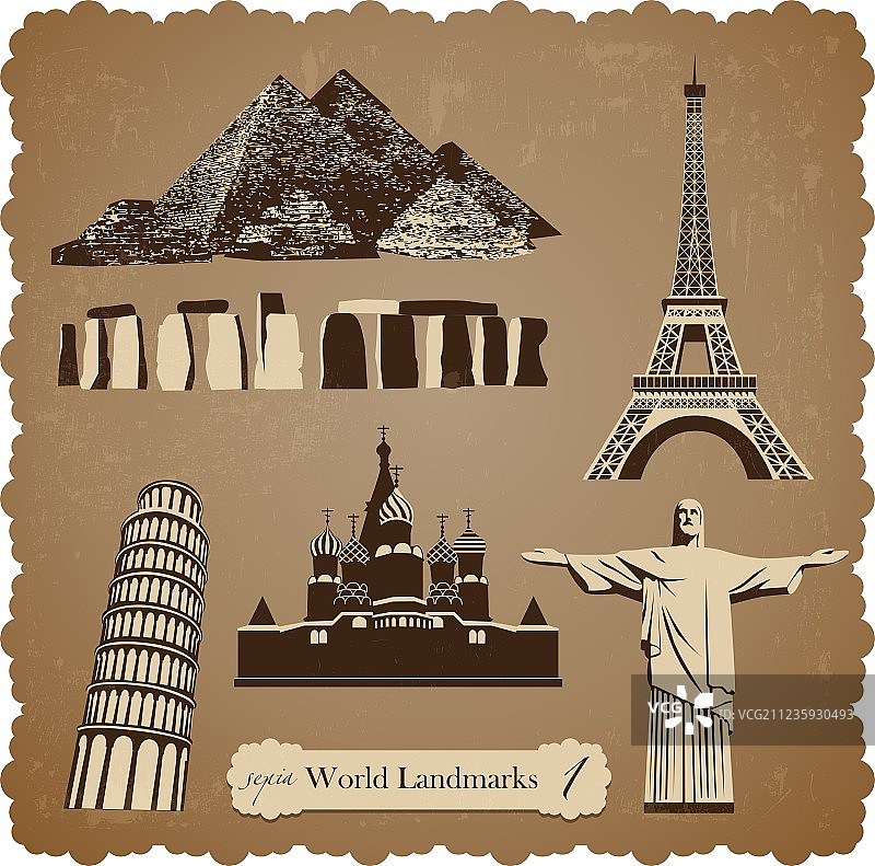 旅行图标合集1：棕褐色剪影图片素材