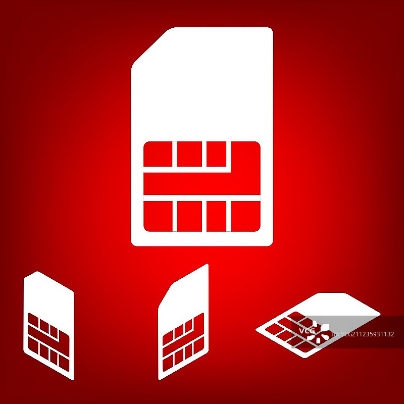 SIM卡图标等距效果图片素材