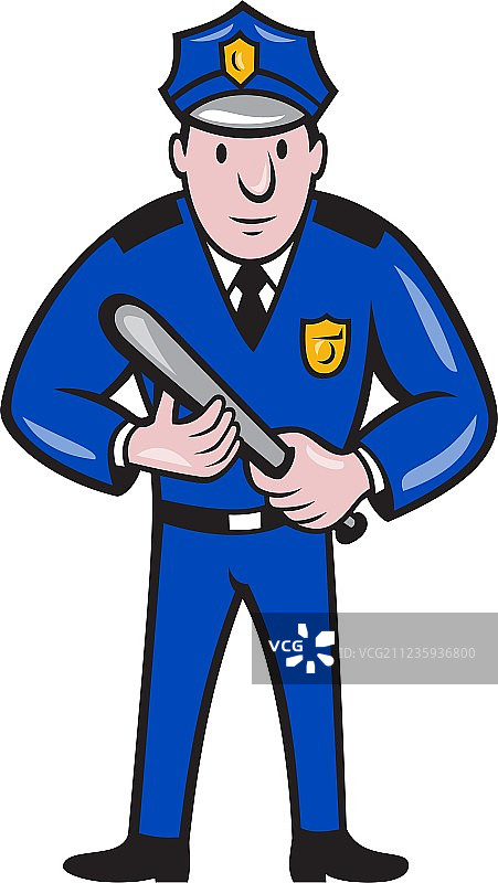 手持警棍的警察图片素材