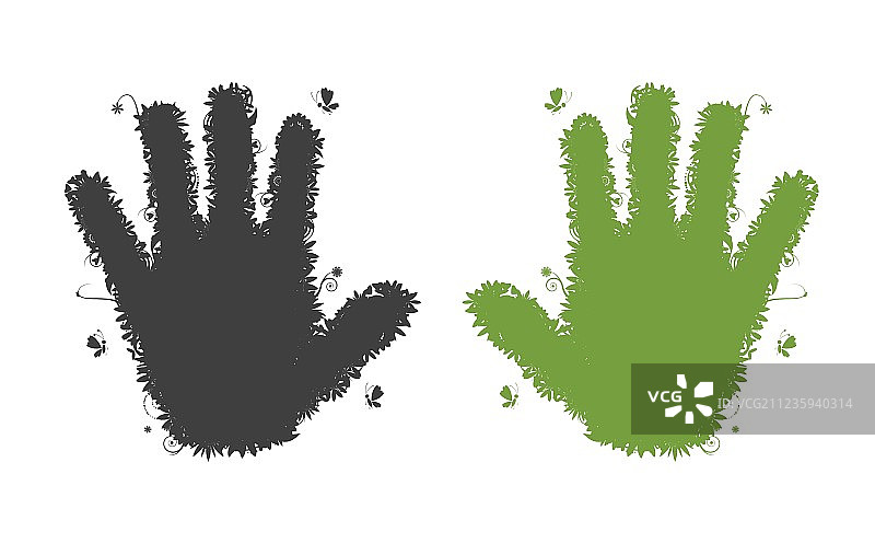 手部轮廓剪影图片素材