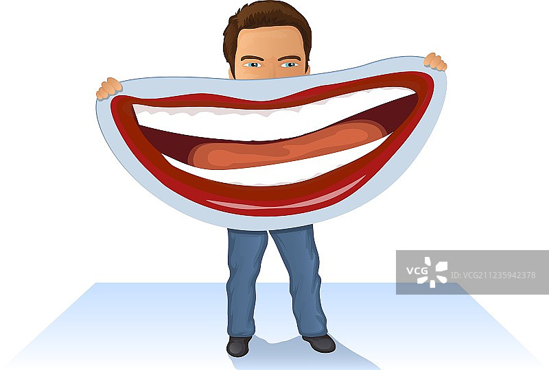 露出快乐的表情图片素材