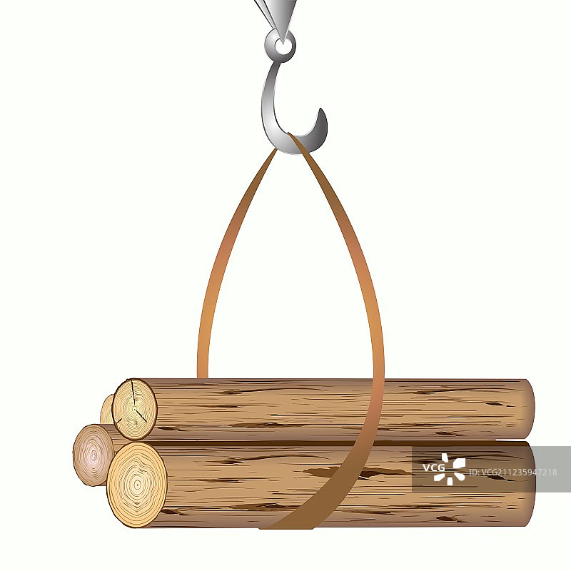 起重机吊起木材图片素材