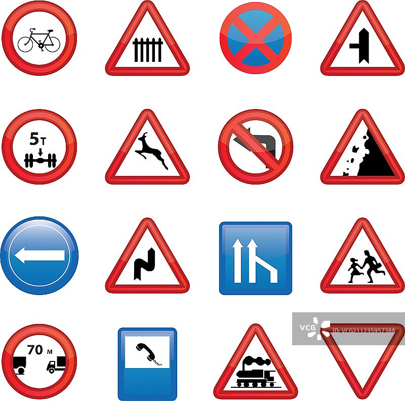 道路标志套装图片素材