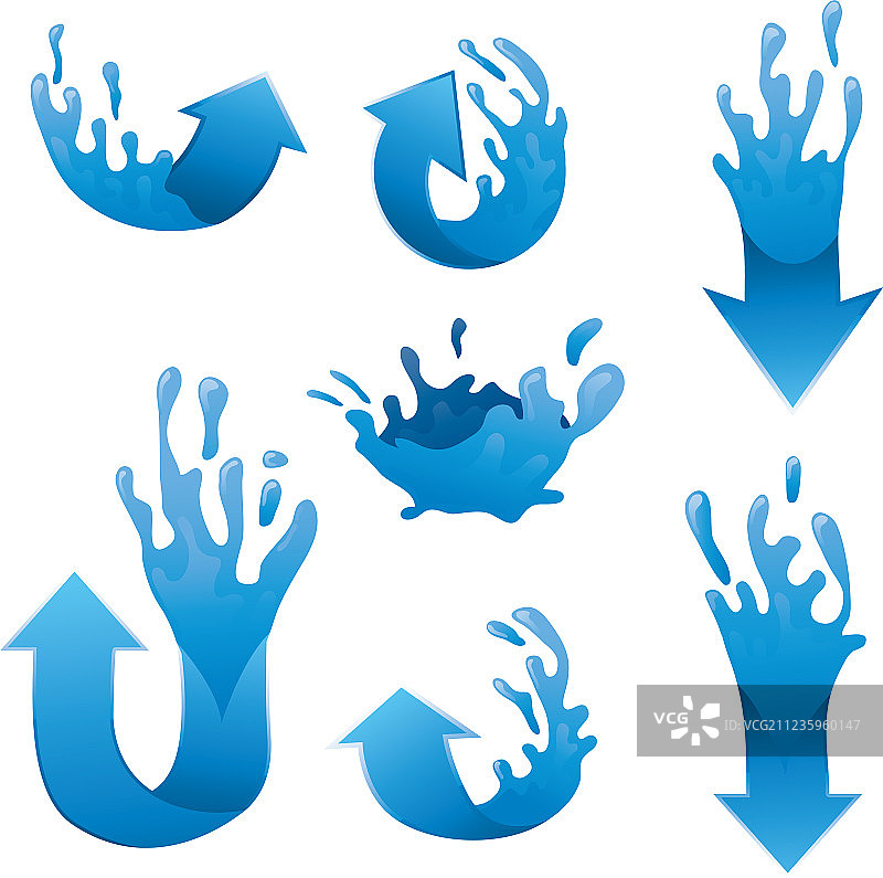 水箭头合集图片素材