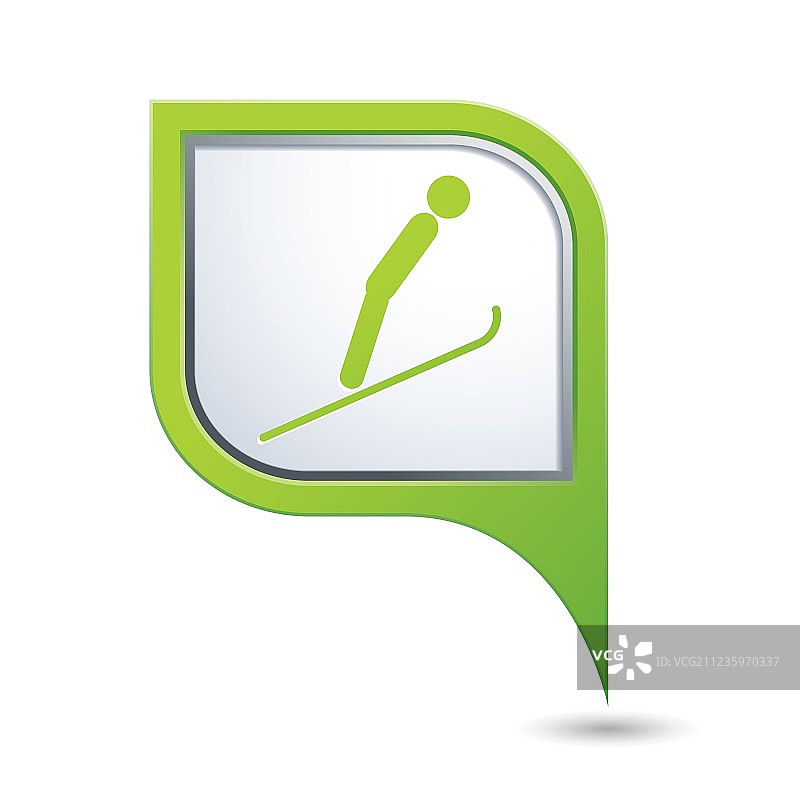 滑雪跳台绿色地图指针图标图片素材