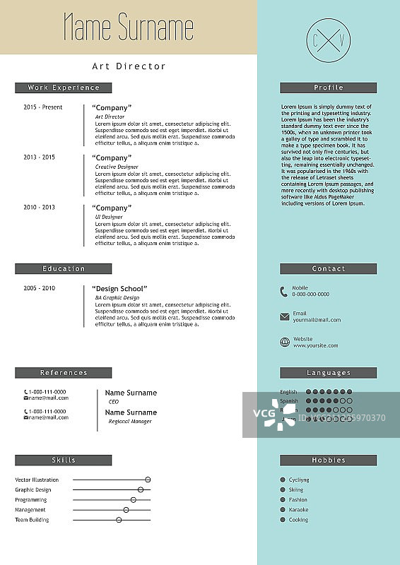 创意极简风格简历模板图片素材