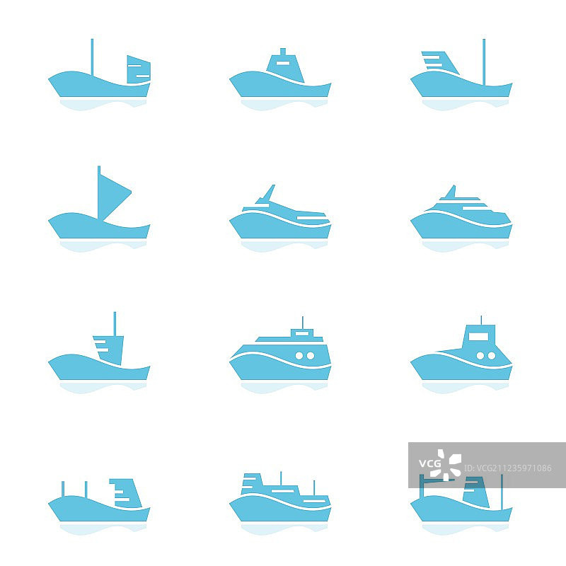 一套船只图标图片素材