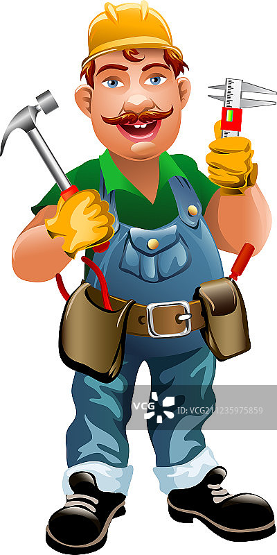 面带笑容的水管工图片素材