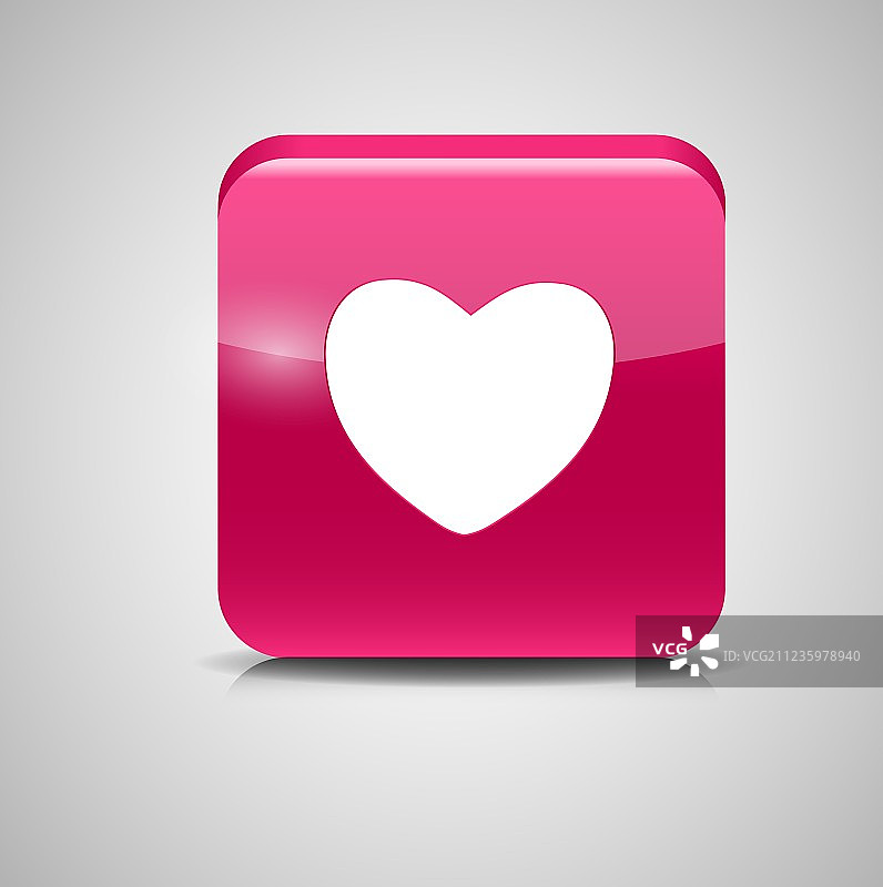 心形玻璃纽扣图片素材