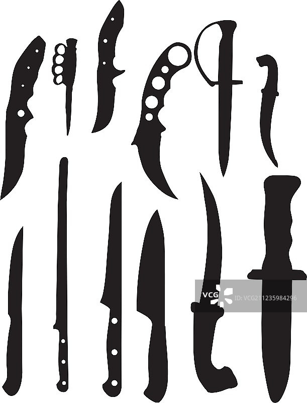 刀具轮廓剪影图片素材