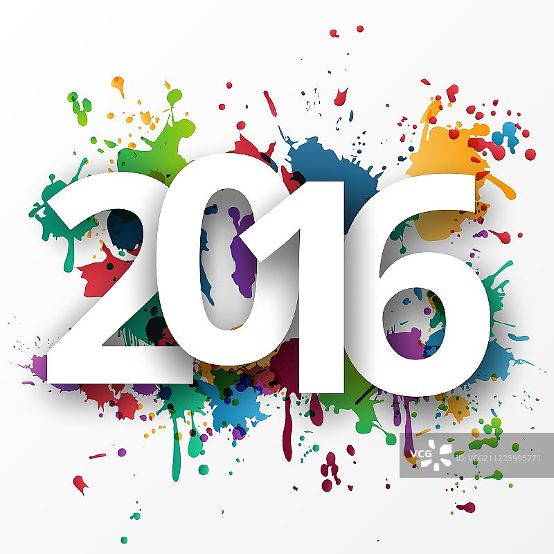 喷绘的2015新年快乐图片素材