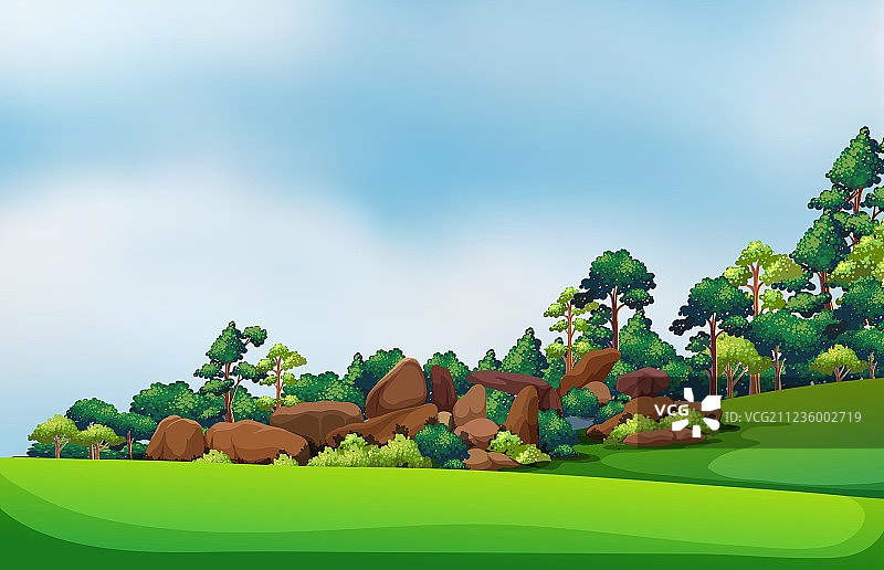 森林中的岩石图片素材