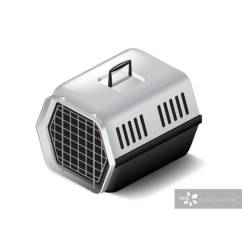 白色背景上孤立的猫笼图片素材