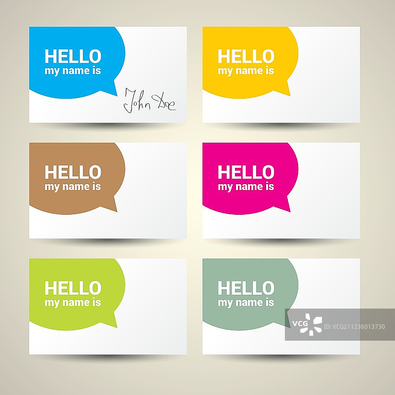 你好，我的名字是姓名标签套装图片素材