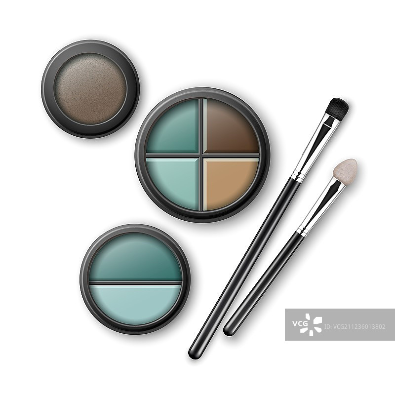 蓝棕赭色眼影刷套装图片素材