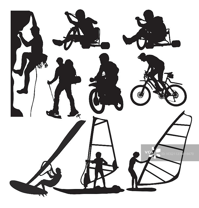 极限运动剪影图片素材