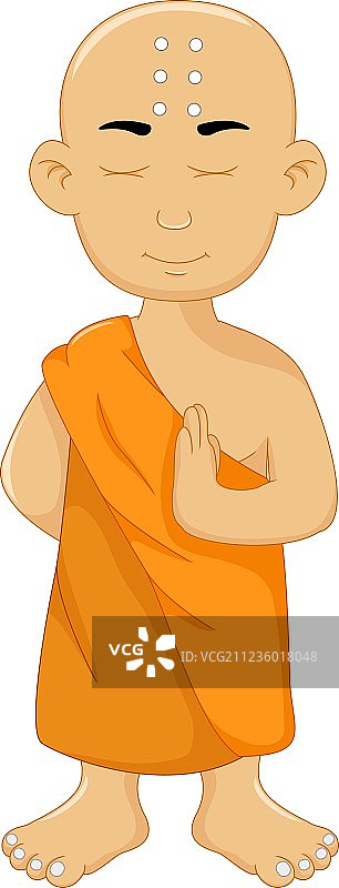 可爱的小和尚卡通形象设计图片素材