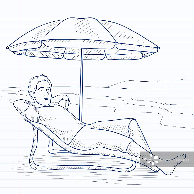 坐在躺椅上的男人图片素材