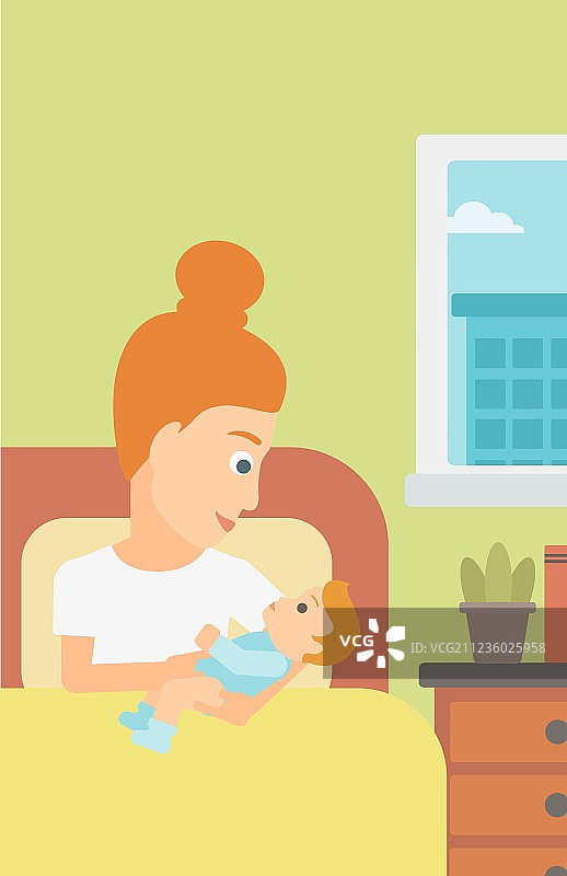 在妇产科病房里的女人图片素材